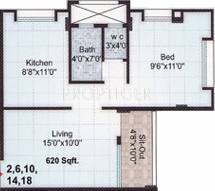 Ojas Heights (1BHK+1T (620 sq ft) 620 sq ft)