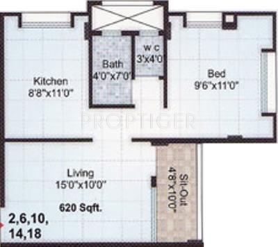 Ojas Heights (1BHK+1T (620 sq ft) 620 sq ft) Ojas Heights (1BHK+1T (620 sq ft) 620 sq ft)