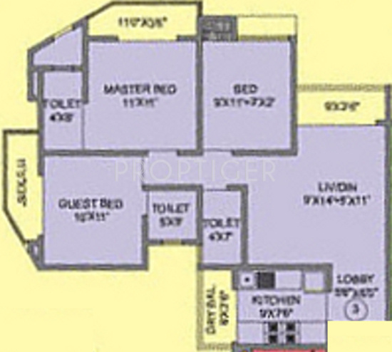 Sonam Golden Nest Phase XV (3BHK+3T (1,171 sq ft) 1171 sq ft)
