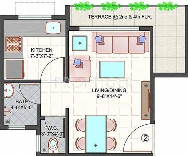 Rajnir Sunrise Residency (1BHK+1T (385 sq ft) 385 sq ft)