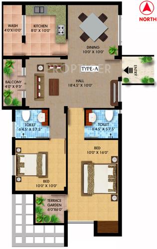 Tanny Green Springs (2BHK+2T (1,181 sq ft) 1181 sq ft)