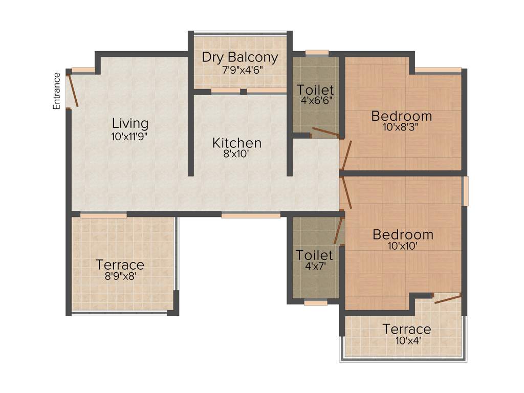 Sree Little Hearts (2BHK+2T (832 sq ft) 832 sq ft)