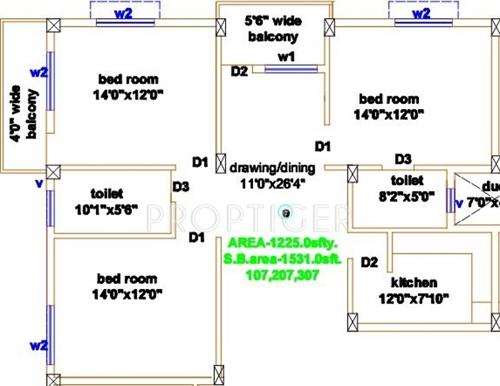  Viswanath Enclave (3BHK+2T (1,531 sq ft) 1531 sq ft)