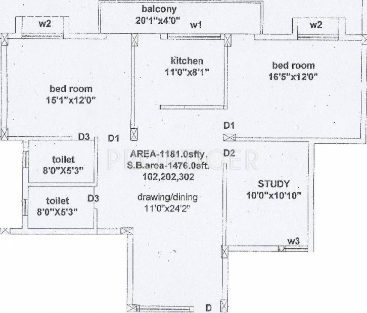  Viswanath Enclave (2BHK+2T (1,476 sq ft) + Study Room 1476 sq ft)