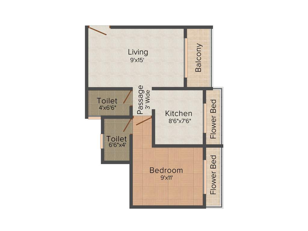 Panvelkar Twin Towers (1BHK+2T (709 sq ft) 709 sq ft)