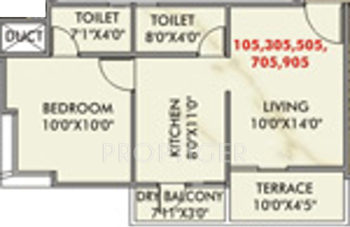 Venkatesh Oxy Galaxy (1BHK+2T (645 sq ft) 645 sq ft)