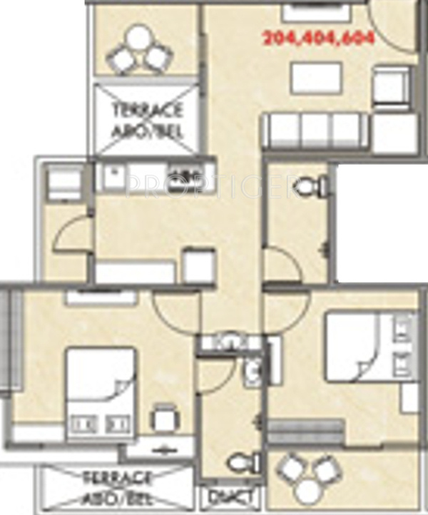 Venkatesh Oxy Galaxy (2BHK+2T (840 sq ft) 840 sq ft)
