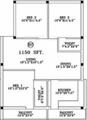 Brownstone South 2 (3BHK+2T (1,150 sq ft) 1150 sq ft) Brownstone South 2 (3BHK+2T (1,150 sq ft) 1150 sq ft)