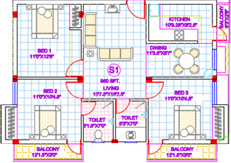 Brownstone Pallikarani (3BHK+2T (950 sq ft) 950 sq ft) Brownstone Pallikarani (3BHK+2T (950 sq ft) 950 sq ft)