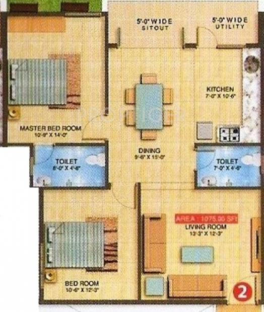 Mahaghar Sai Ram Residency (2BHK+2T (1,075 sq ft) 1075 sq ft)