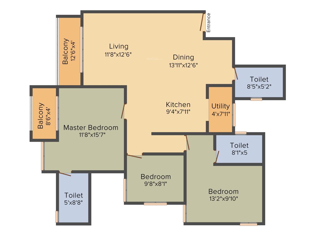 Esteem Emblem (3BHK+3T (1,550 sq ft) 1550 sq ft)