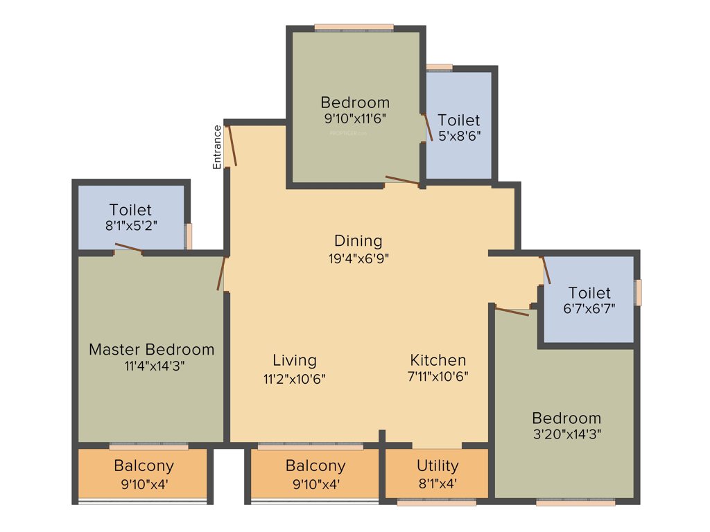 Esteem Emblem (3BHK+3T (1,500 sq ft) 1500 sq ft)