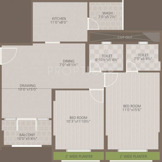 Goyal Orchid Woods (2BHK+2T (1,182 sq ft) 1182 sq ft)