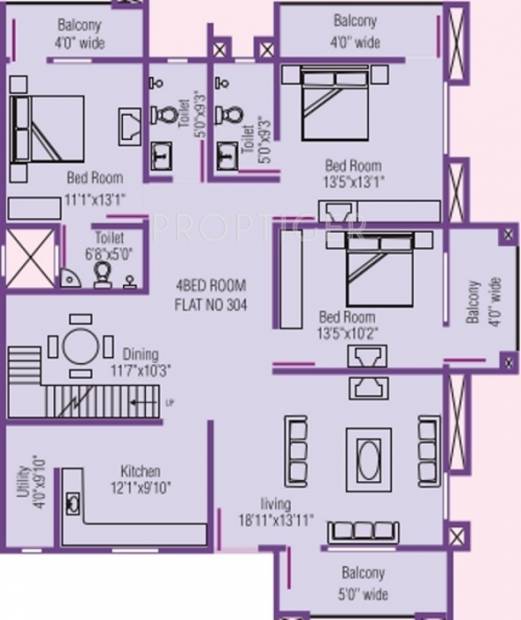 Mascot Residency (4BHK+4T (3,037 sq ft) 3037 sq ft)