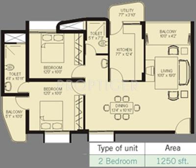 Northernsky Tigris (2BHK+2T (1,250 sq ft) 1250 sq ft)