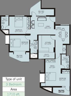 Northernsky Tigris (3BHK+3T (1,710 sq ft) 1710 sq ft)