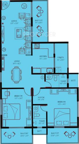 Northernsky Altair (2BHK+2T (1,510 sq ft) 1510 sq ft)