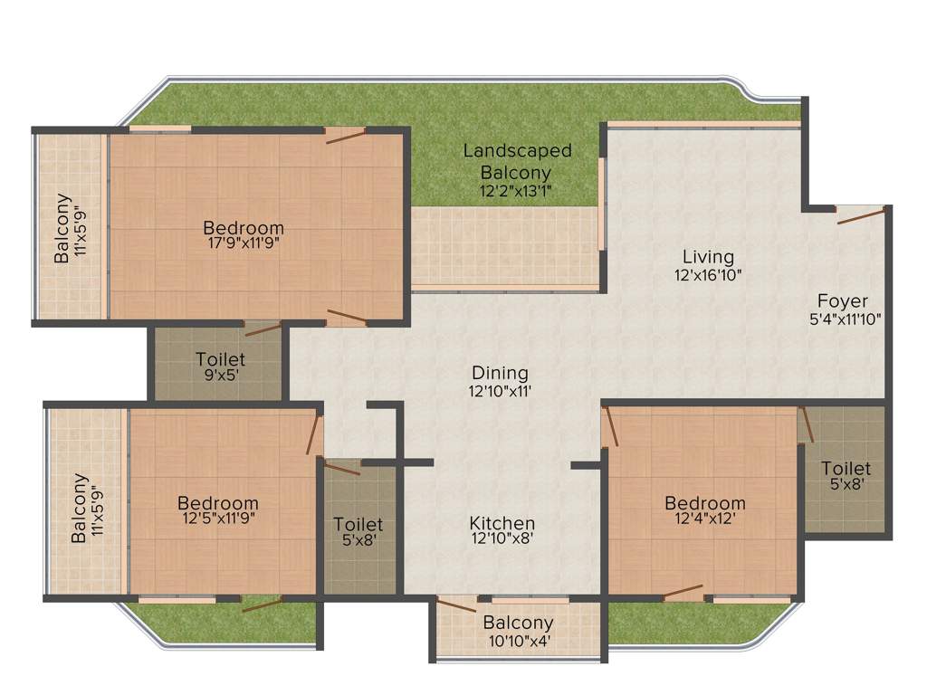 Northernsky Courtyard (3BHK+3T (2,060 sq ft) 2060 sq ft)