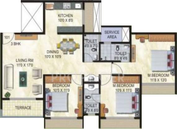 Akshar Green World (3BHK+3T (1,675 sq ft) 1675 sq ft)