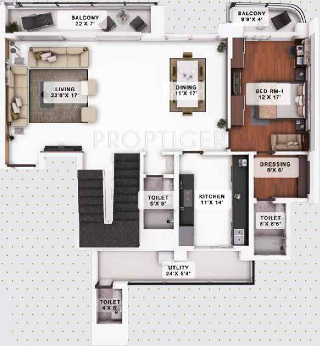 Menorah Alexandria (3BHK+3T (3,662 sq ft) 3662 sq ft)