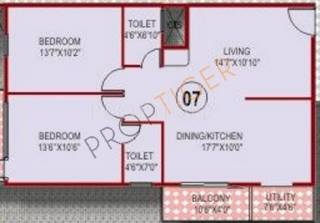SLV Sunrise Residency (2BHK+2T (1,150 sq ft) 1150 sq ft)
