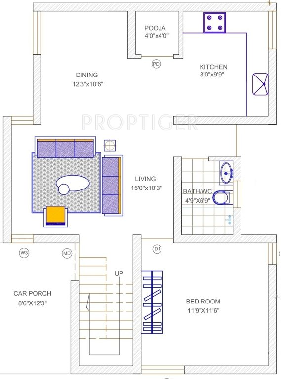 G9 Delight (3BHK+3T (1,200 sq ft) + Pooja Room 1200 sq ft)