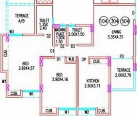 Durga Riddhi Siddhi Tower Riddhi (2BHK+2T (807 sq ft) 807 sq ft)