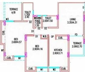 Durga Riddhi Siddhi Tower Riddhi (2BHK+2T (990 sq ft) 990 sq ft)