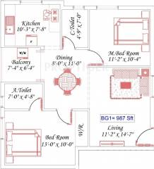 Royal Aadhira (2BHK+2T (987 sq ft) 987 sq ft) Royal Aadhira (2BHK+2T (987 sq ft) 987 sq ft)