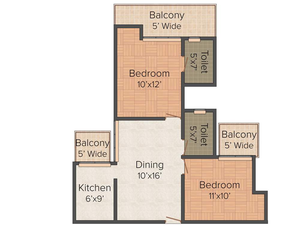 Vasani Paradise (2BHK+2T (1,020 sq ft) 1020 sq ft)
