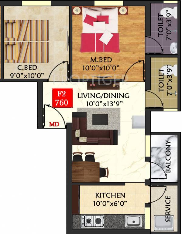 The Nest Wow (2BHK+2T (760 sq ft) 760 sq ft) The Nest Wow (2BHK+2T (760 sq ft) 760 sq ft)