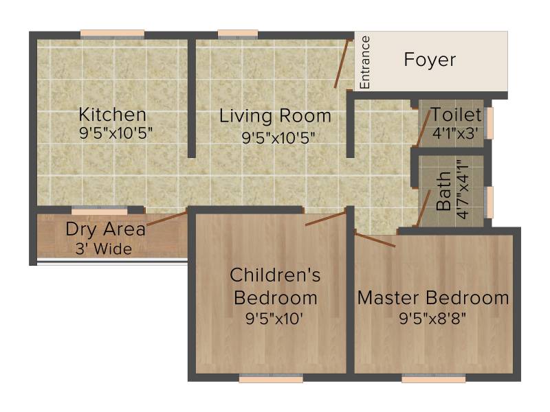 Mahindra Happinest (2BHK+2T (677 sq ft) 677 sq ft)