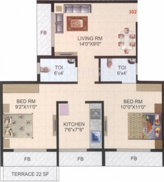 Sanskriti Cottage Villa (2BHK+2T (911 sq ft) 911 sq ft)