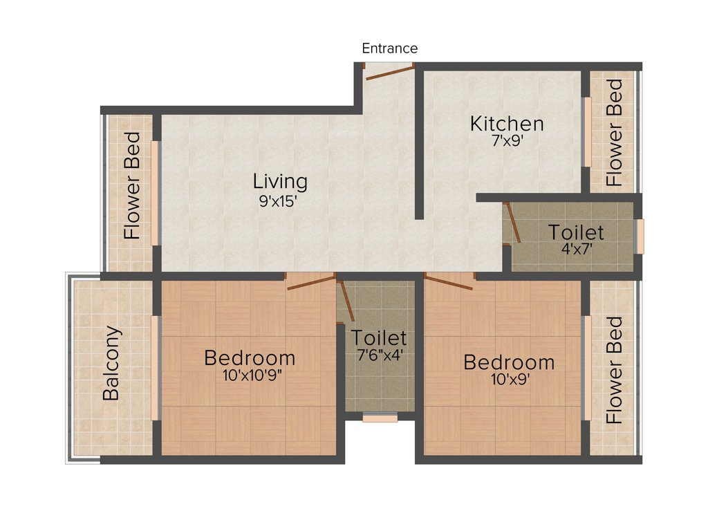 Prism Heights (2BHK+2T (1,050 sq ft) 1050 sq ft)