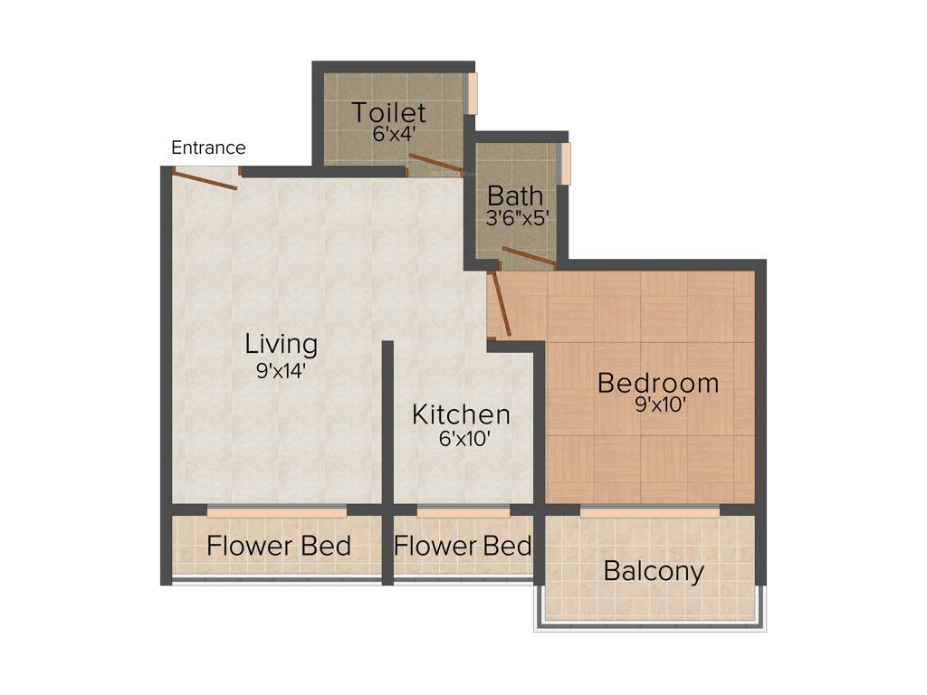 Prism Heights (1BHK+2T (690 sq ft) 690 sq ft)