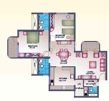 ACS ACS Meghana and Shalini Towers (2BHK+3T (1,800 sq ft)   Servant Room 1800 sq ft)