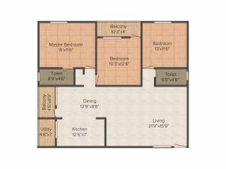 KV Lake Front (3BHK+2T (1,615 sq ft) 1615 sq ft)