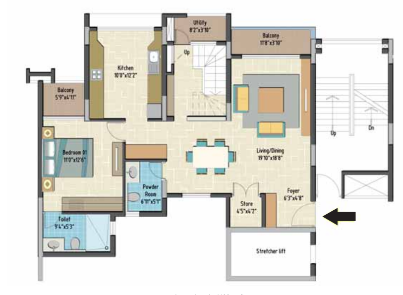 caesars palace Floor Plan Lower Level Duplex Plan