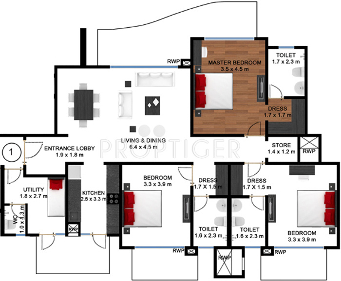 Godrej Frontier (3BHK+3T (2,262 sq ft) + Servant Room 2262 sq ft) Godrej Frontier (3BHK+3T (2,262 sq ft) + Servant Room 2262 sq ft)