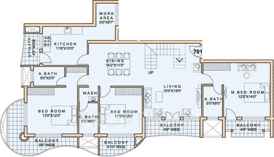 IN Echelon (3BHK+3T (2,850 sq ft) 2850 sq ft)