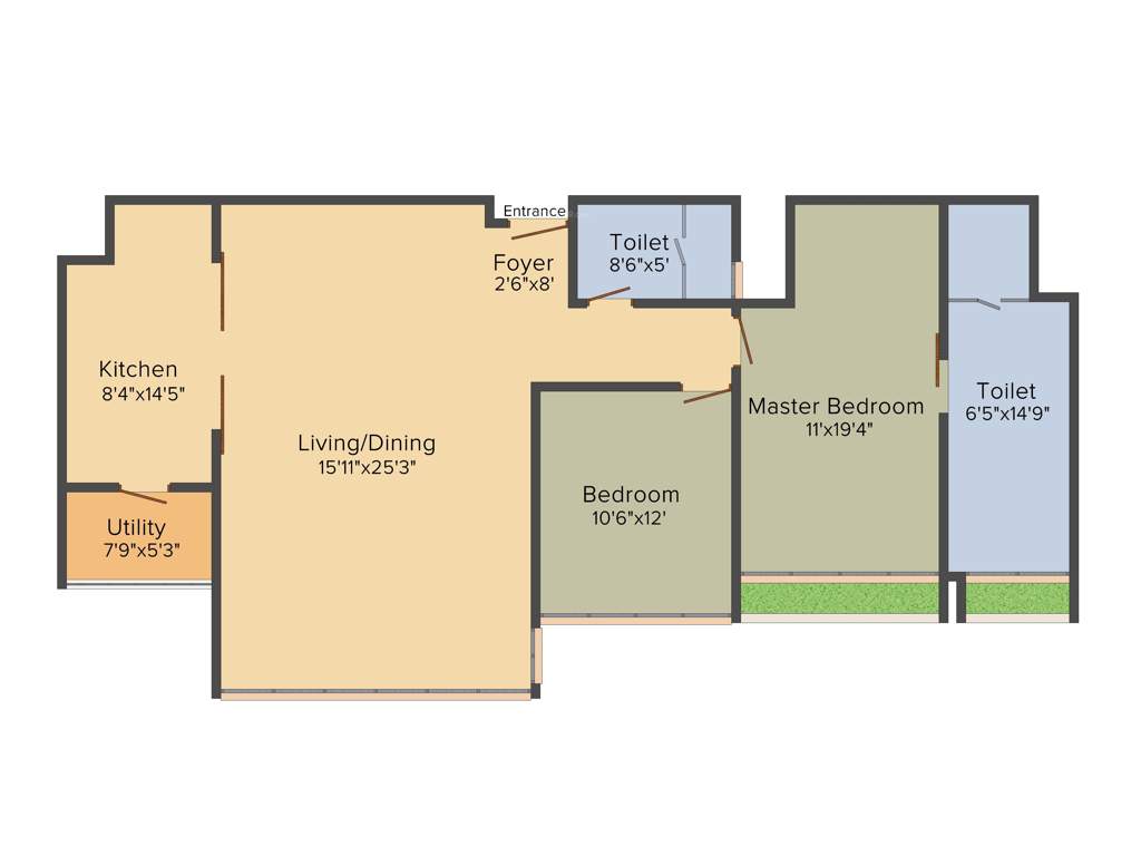 Bhartiya Leela Residences (2BHK+2T (1,790 sq ft) 1790 sq ft)