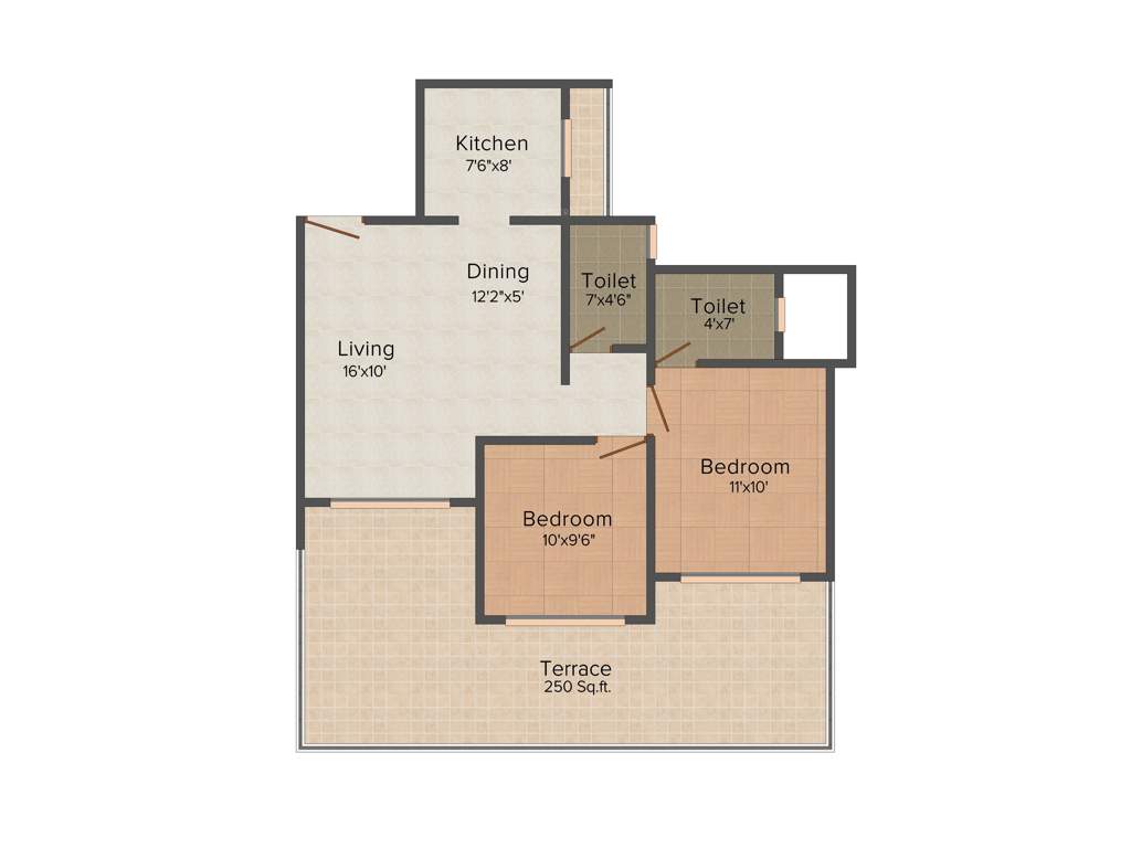 HG Royal Residency (2BHK+2T (1,130 sq ft) 1130 sq ft)