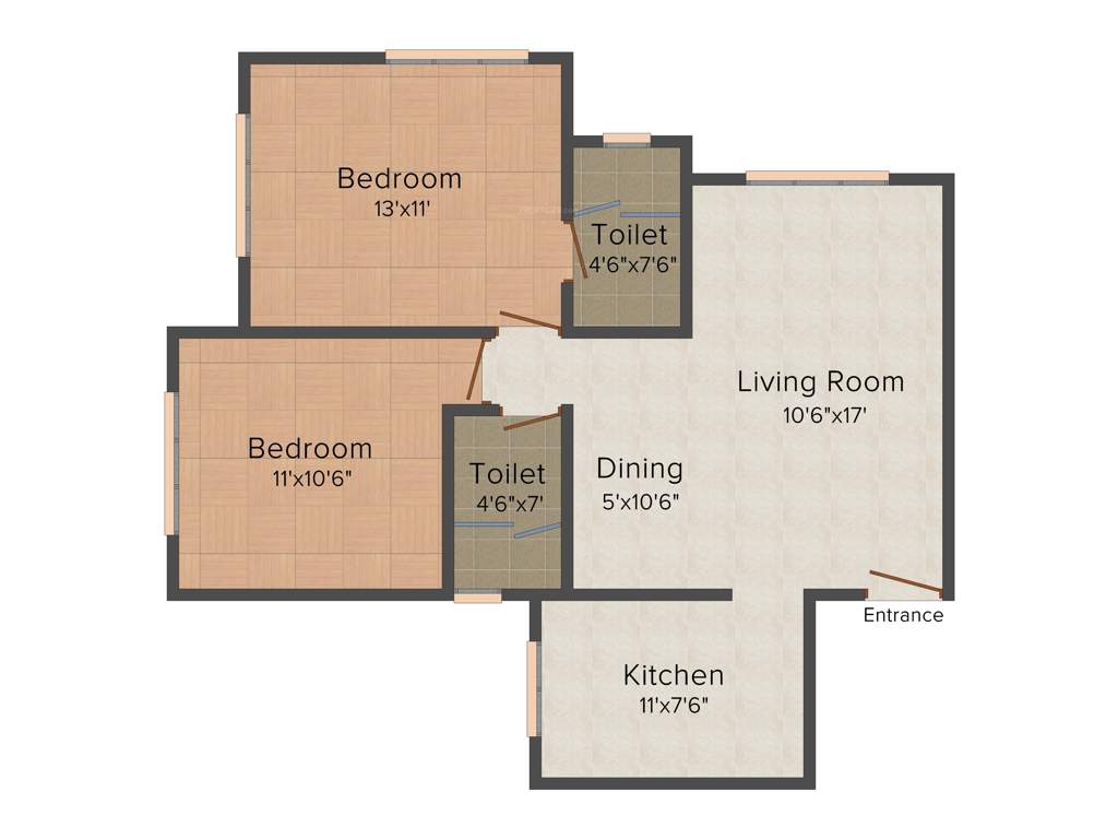Pureline West End Heights (2BHK+2T (1,054 sq ft) 1054 sq ft)