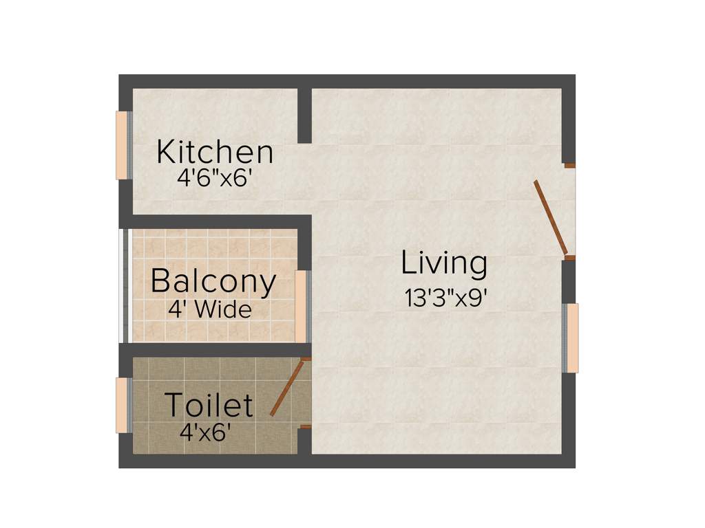 Vrg Infratech and Devlopers Vivaan Heights (1BHK+1T (350 sq ft) 350 sq ft)