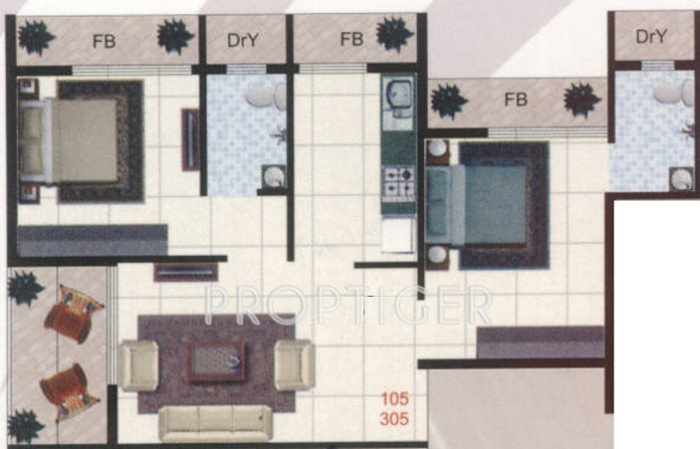 Pruthvi Apartment (2BHK+2T (926 sq ft) 926 sq ft)