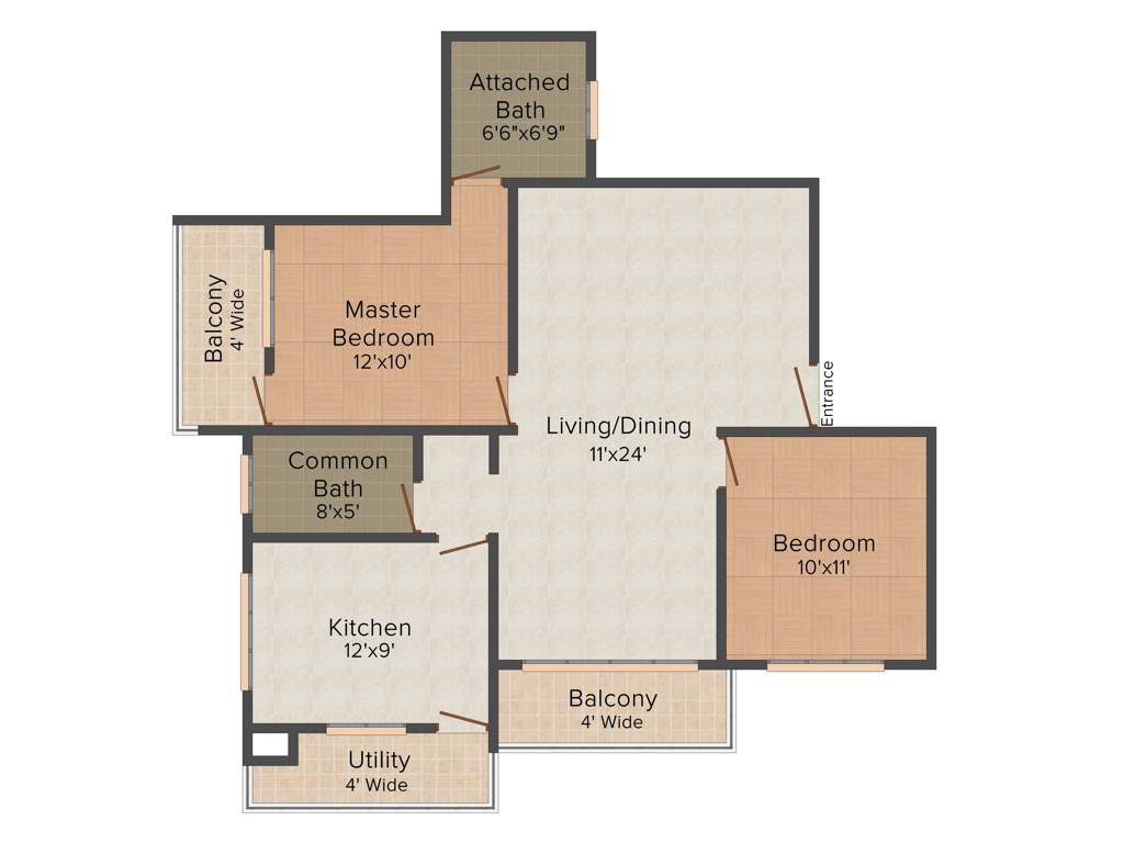 IN Evince (2BHK+2T (1,255 sq ft) 1255 sq ft)