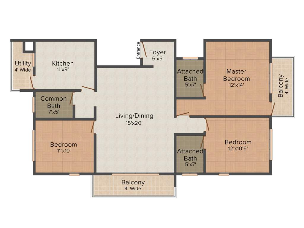 IN Evince (3BHK+2T (1,565 sq ft) 1565 sq ft)