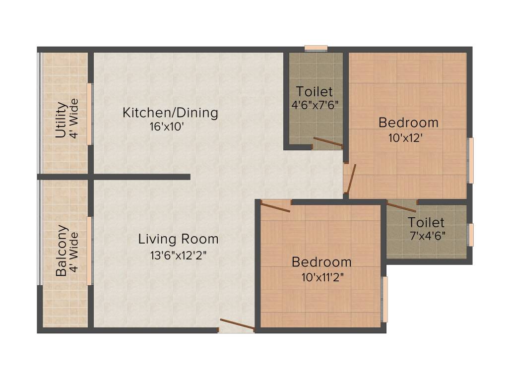 DS DSMAX SUNRISE (2BHK+2T (1,135 sq ft) 1135 sq ft)
