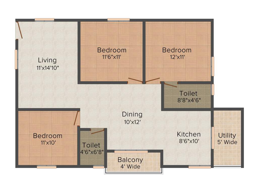 DS DSMAX SUNRISE (3BHK+2T (1,500 sq ft) 1500 sq ft)
