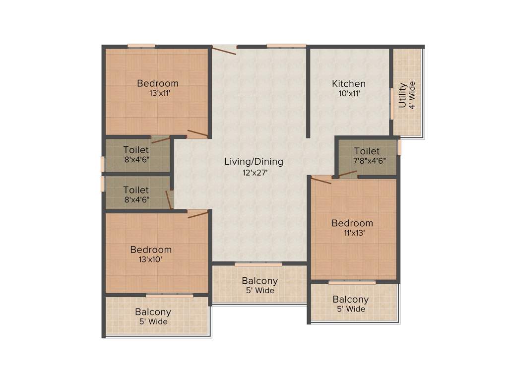 DS DSMAX SUNRISE (3BHK+3T (1,940 sq ft) 1940 sq ft)